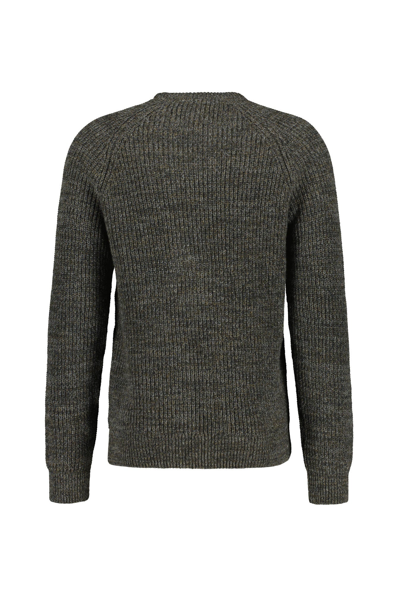 Melierter Strickpullover - OL51-Olive - Grün