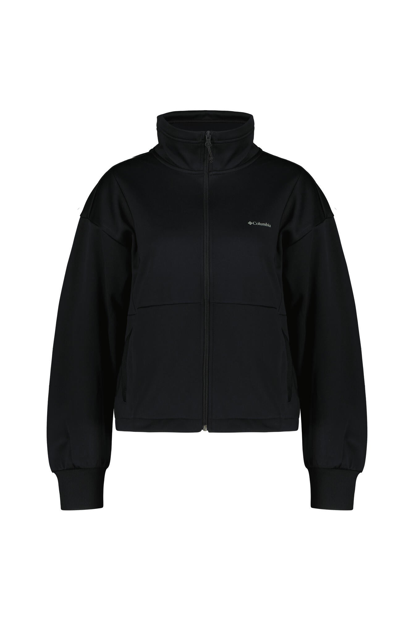 Leichte Fleecejacke mit Stehkragen - 010-BLACK - Schwarz