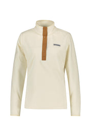 Fleece-Pullover - 191-Chalk, Camel Brown - Weiß