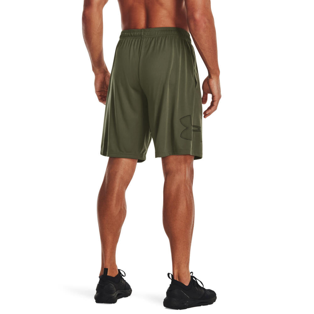 Funktionsshorts mit Logoprint - 390-MARINE OD GREEN - Grün