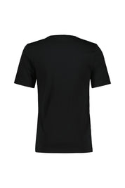 T-Shirt aus Baumwolle - 010-BLACK/WHITE/BLACK - Schwarz