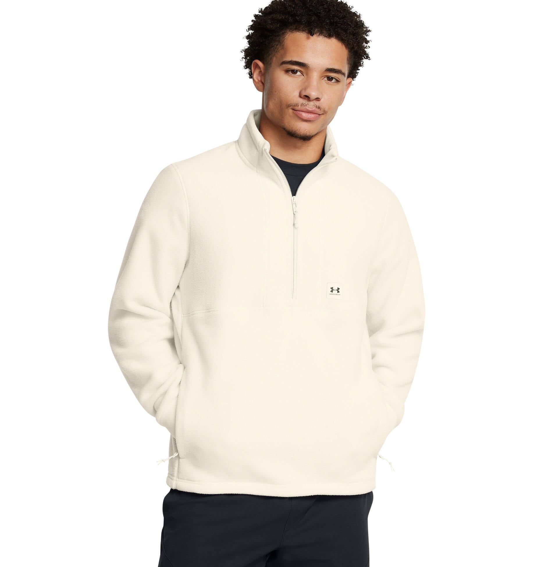 Fleecepullover mit 1/2 Zip - 110-SUMMIT WHITE - Weiß