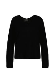 Strickpullover mit V-Neck - 801 Black - Schwarz