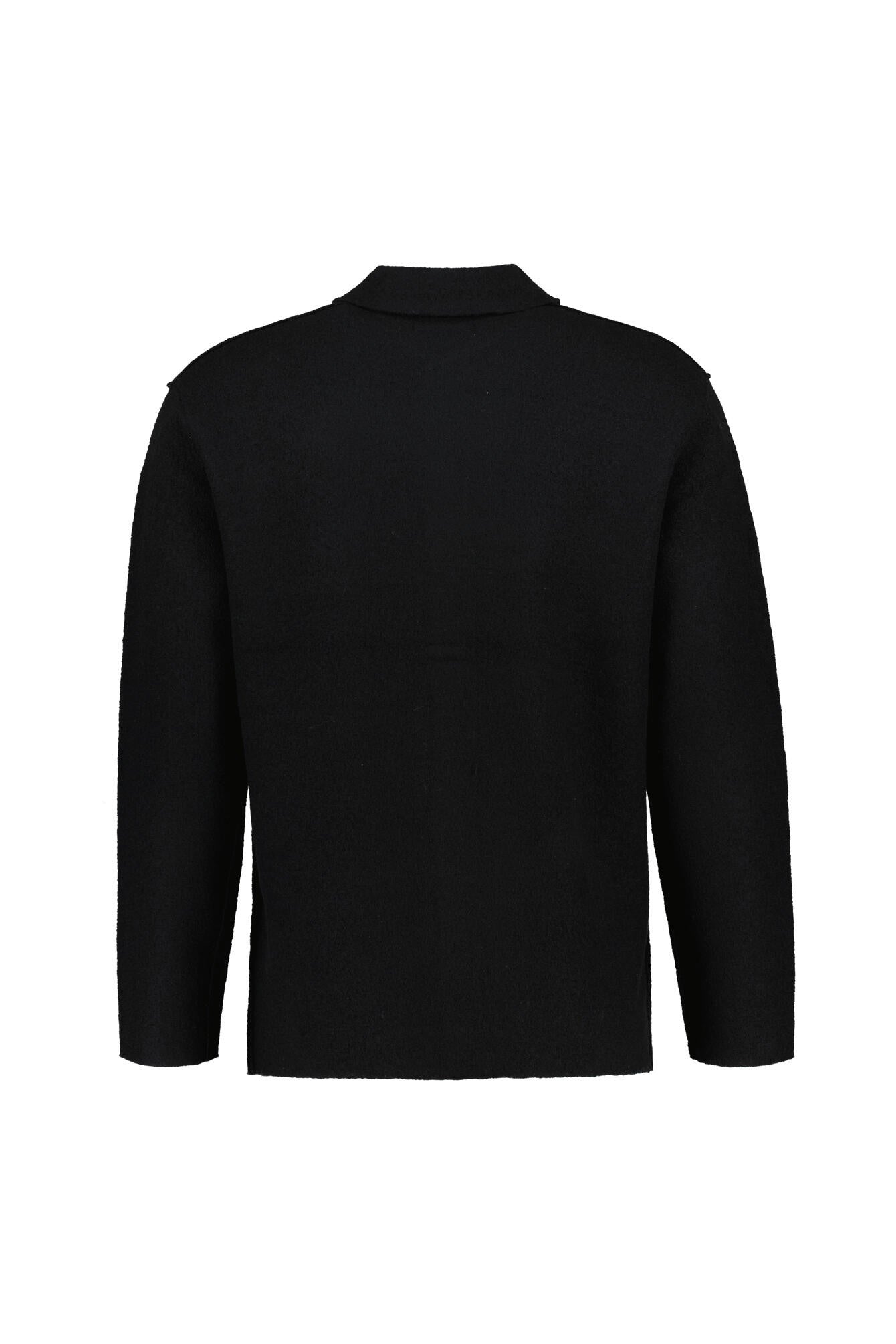 Overshirt aus Wolle - Black - Schwarz