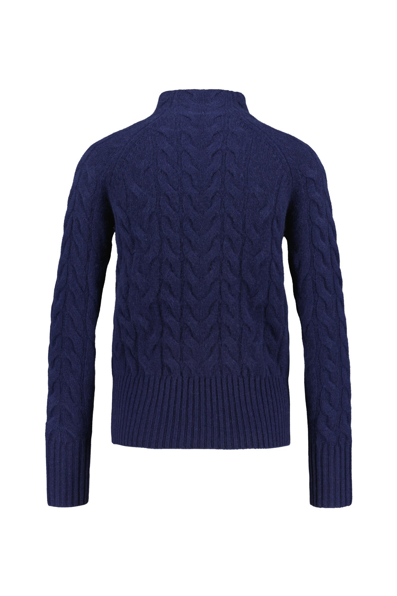 Strickpullover mit Zopfstrick-Optik - Navy - Blau