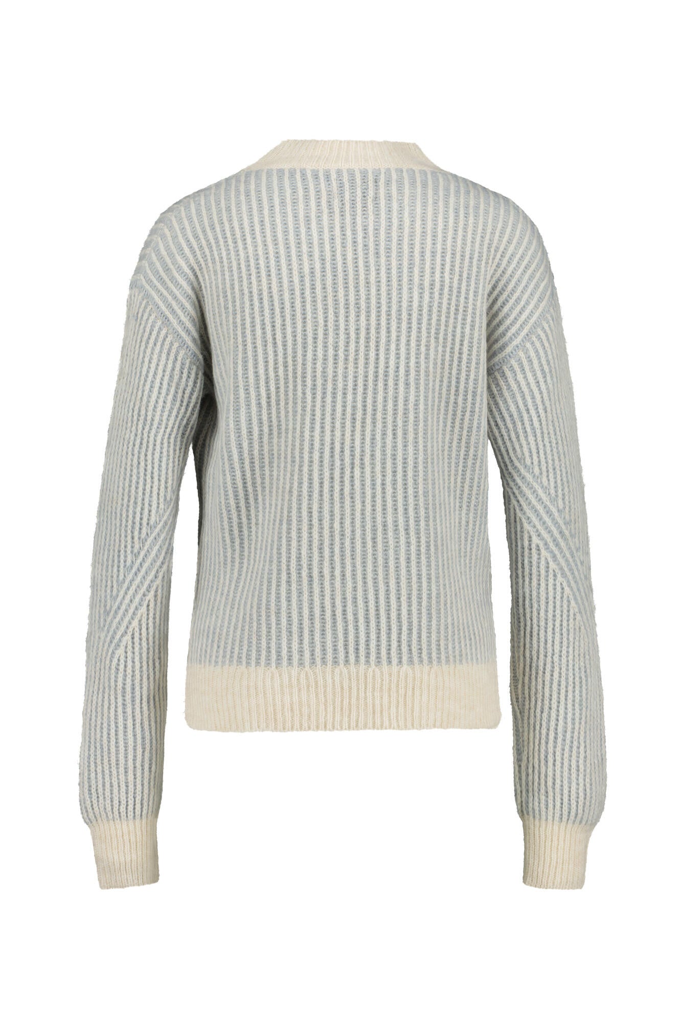 Gestreifter Strickpullover - 136 Iced - Blau | Creme