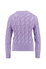 Strickpullover in Zopfstrick-Optik - Flieder - Violett