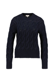 Strickpullover in Zopfstrick-Optik - Navy - Blau