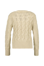 Strickpullover in Zopfstrick-Optik - Sand - Beige