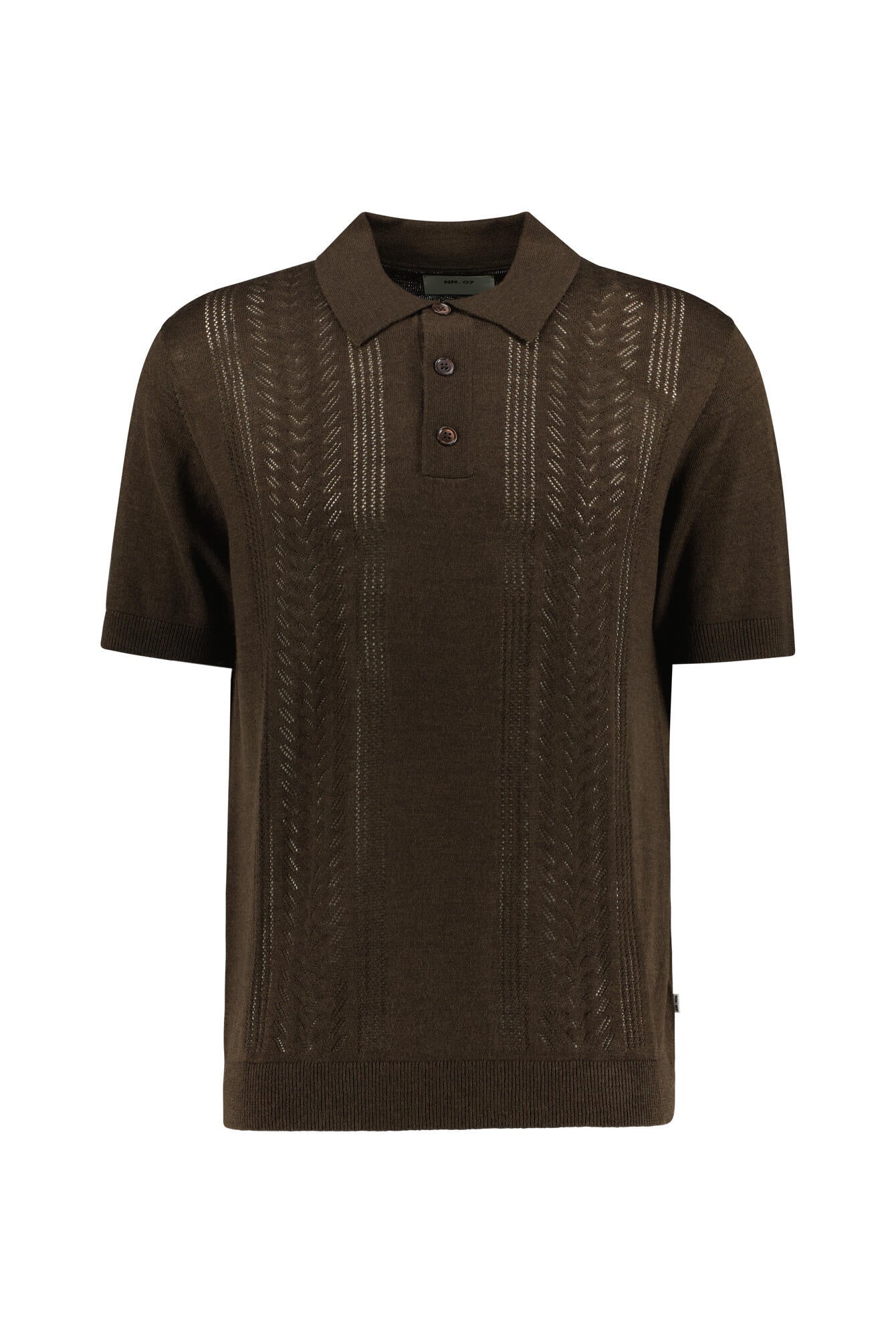 Strickpoloshirt aus Wollmix - 6539 Slate Brown - Braun