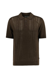 Strickpoloshirt aus Wollmix - 6539 Slate Brown - Braun