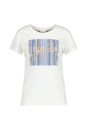 T-Shirt mit Strass-Print - N9334 M/C - Weiß