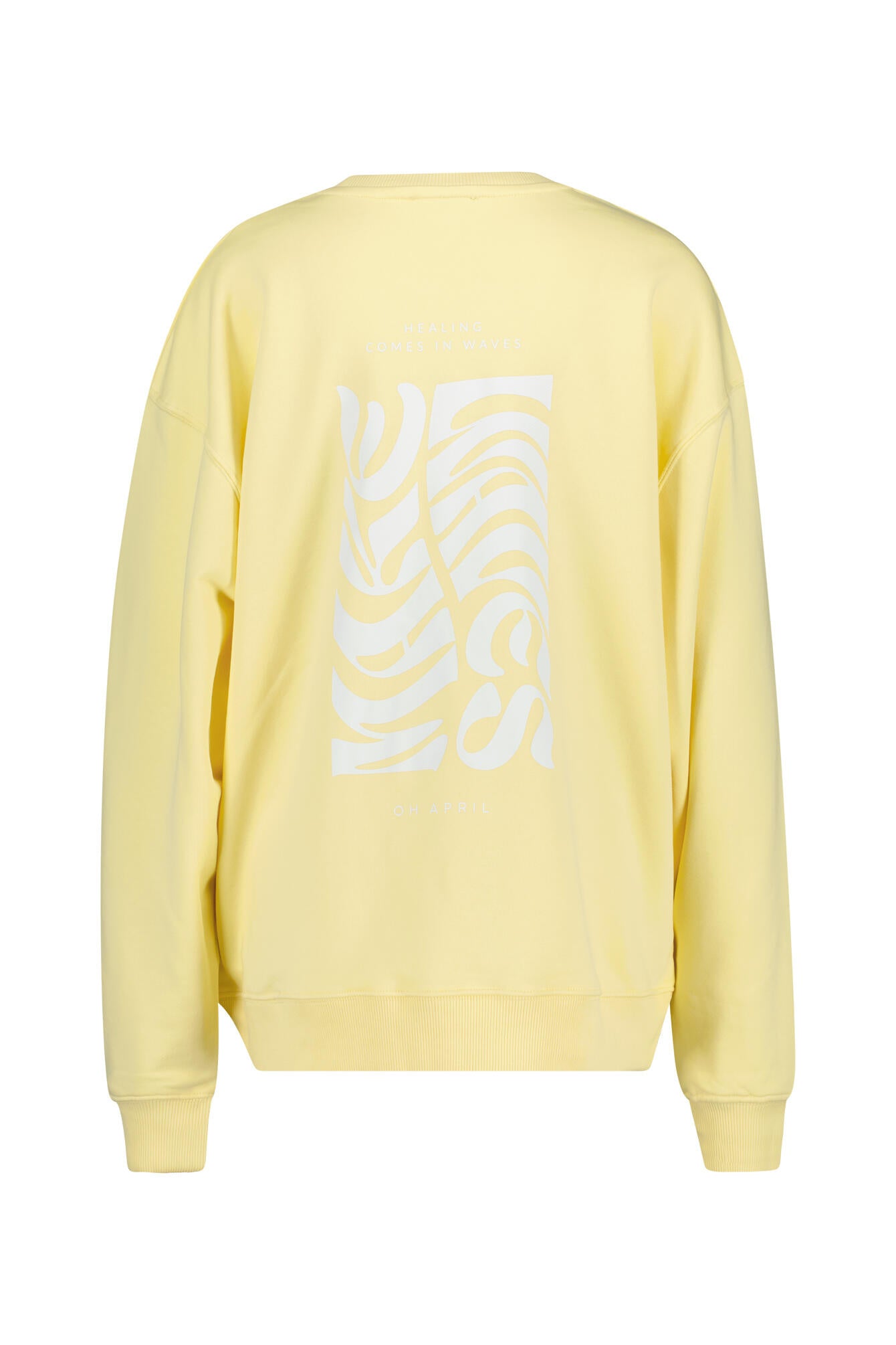 Oversized Sweatshirt Good Karma Club - PAstell Yellow - Gelb | Weiß