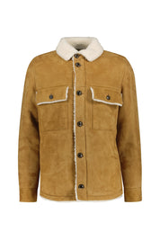 Lederjacke aus Lammhaar - Light Camel - Braun