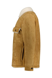 Lederjacke aus Lammhaar - Light Camel - Braun