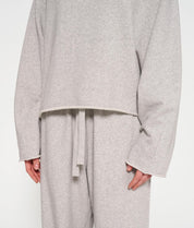 Oversized Sweathoodie aus Baumwolle - 4001 Light Grey - Grau