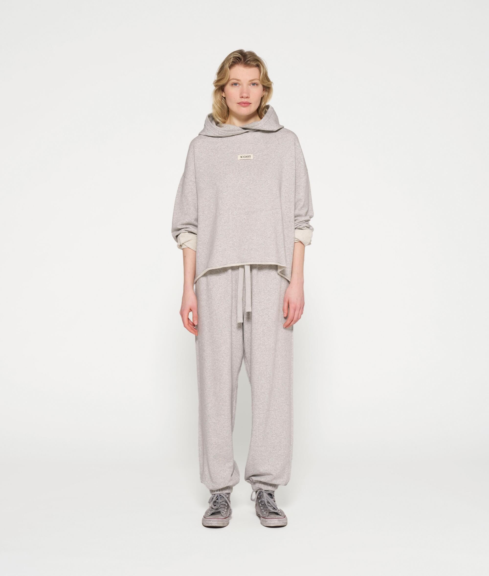 Oversized Sweathoodie aus Baumwolle - 4001 Light Grey - Grau