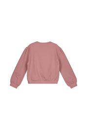 Sweatshirt mit aufgestickten Blumen - 046 Rose - Rosa