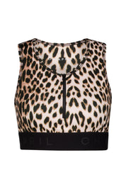 Sport-Top mit Leoparden-Muster - Leo - Braun