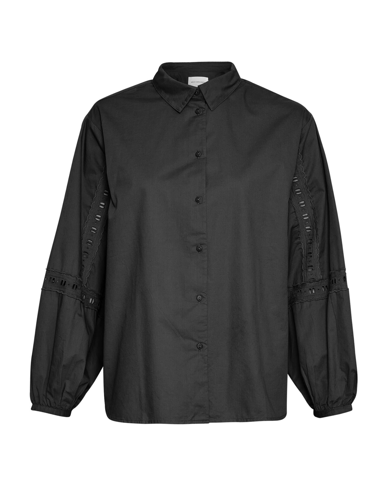 Bluse mit Lochspitze - Black - Schwarz