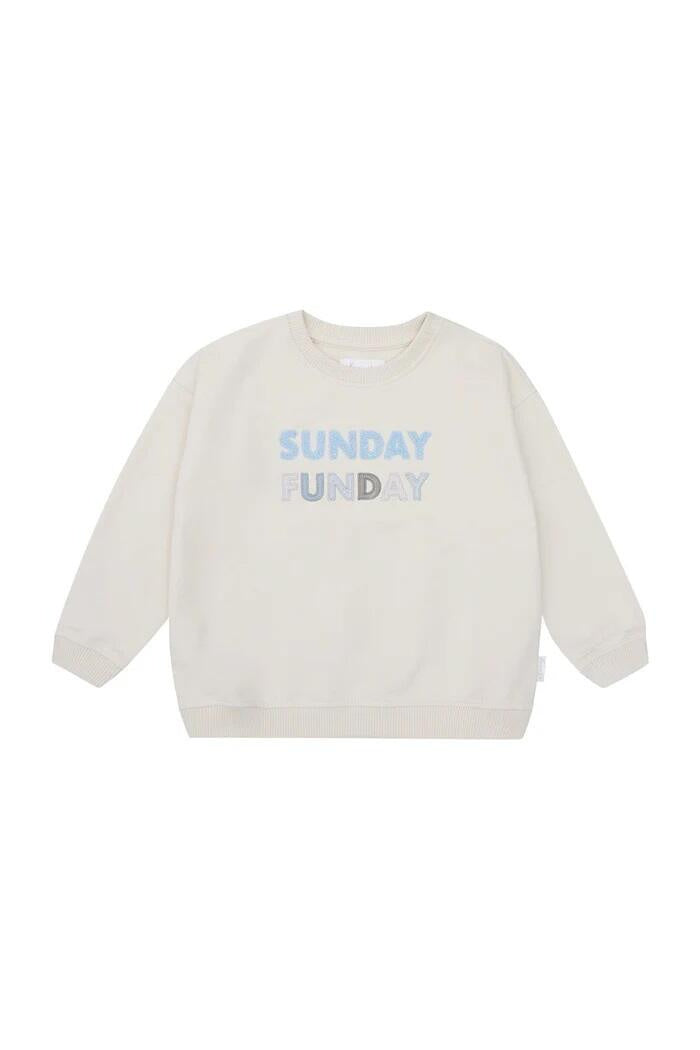 Oversized Sweatshirt 'sunday funday blue' - Blue - Creme