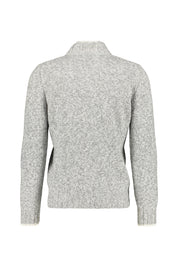 Melierter Strickpullover - 839 - Grau