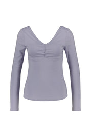 Langarmshirt mit Raffung - Soft Purple - Violett