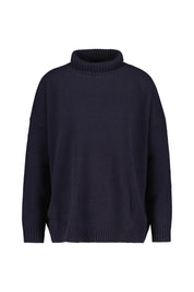 Rollkragenpullover aus Schurwolle - 008 - Blau