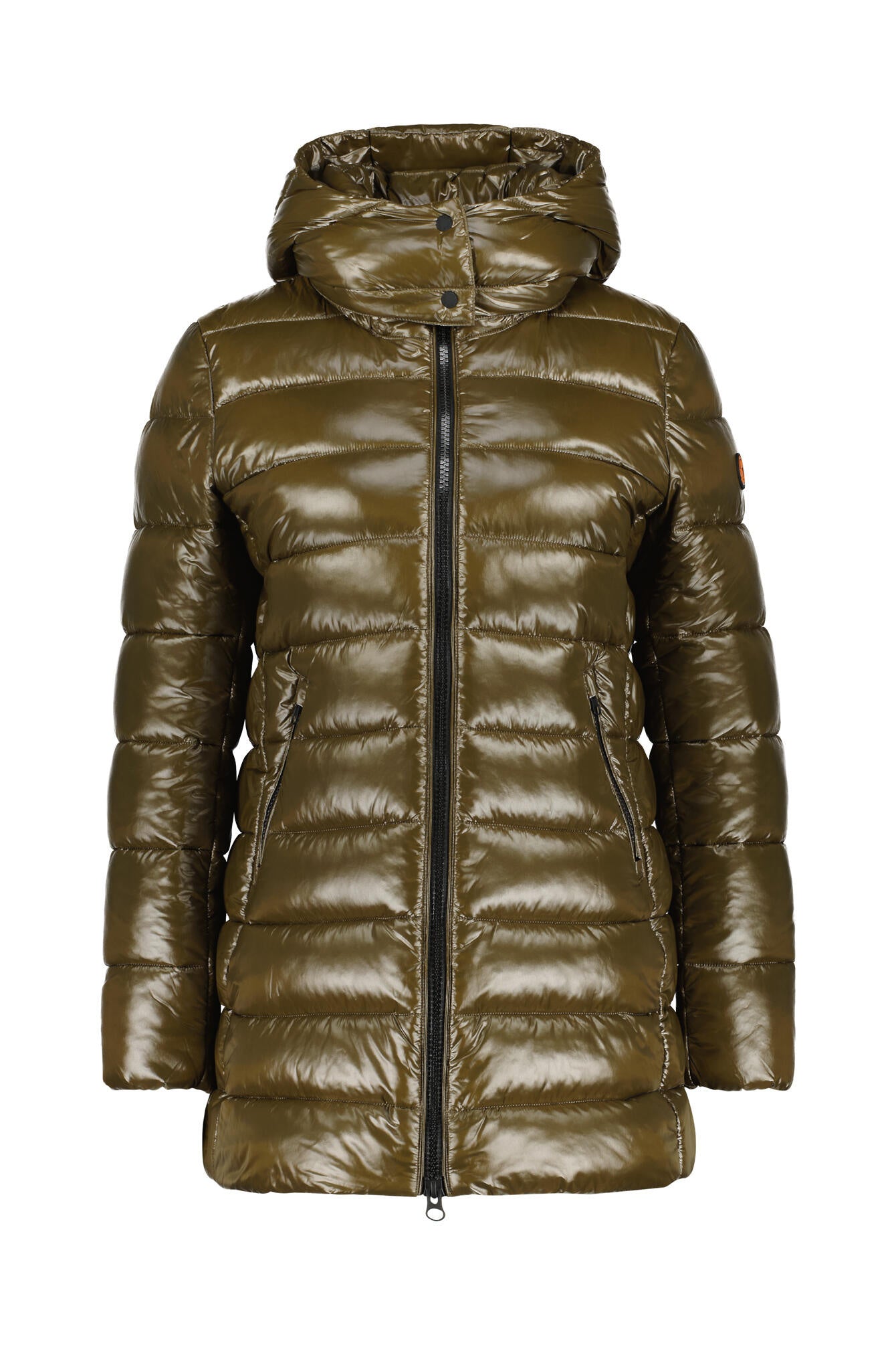 Lang geschnittene Steppjacke - 50072 Bark Green - Khaki