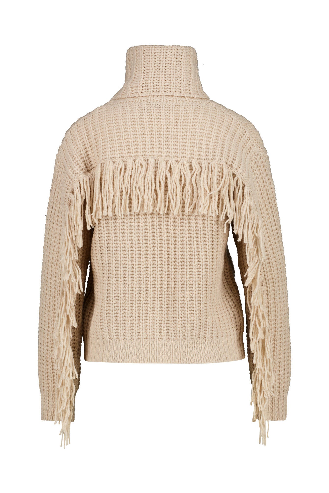 Strickpullover mit Fransen - 620 Sand - Beige