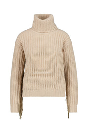 Strickpullover mit Fransen - 620 Sand - Beige