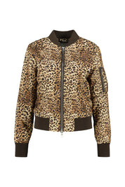 Bomberjacke mit Leopardenmuster - 2500 - Beige