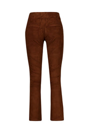 Lederhose mit Boot Cut - Camel - Braun