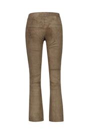 Lederhose mit Boot Cut - Soil - Khaki