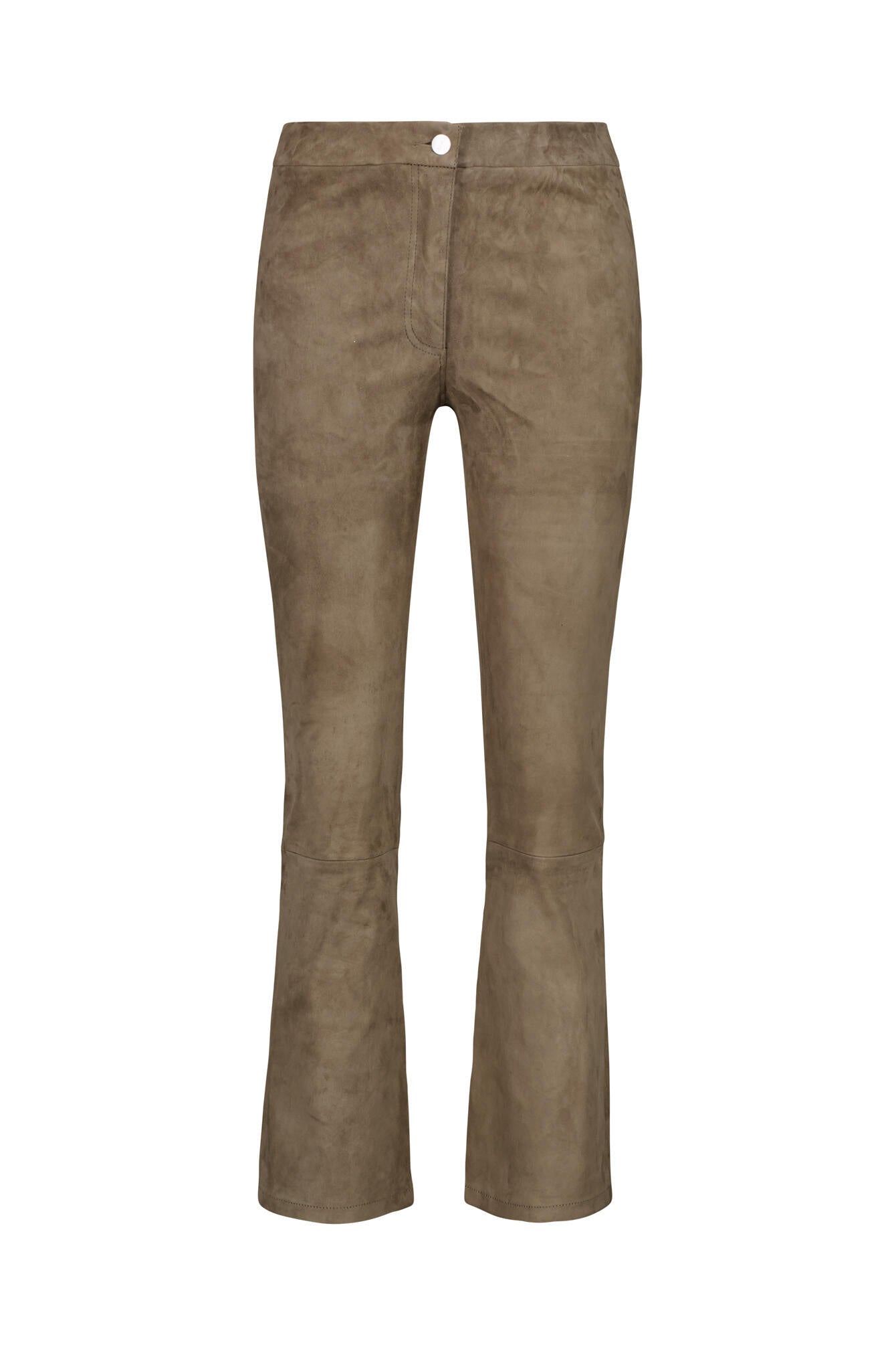 Lederhose mit Boot Cut - Soil - Khaki