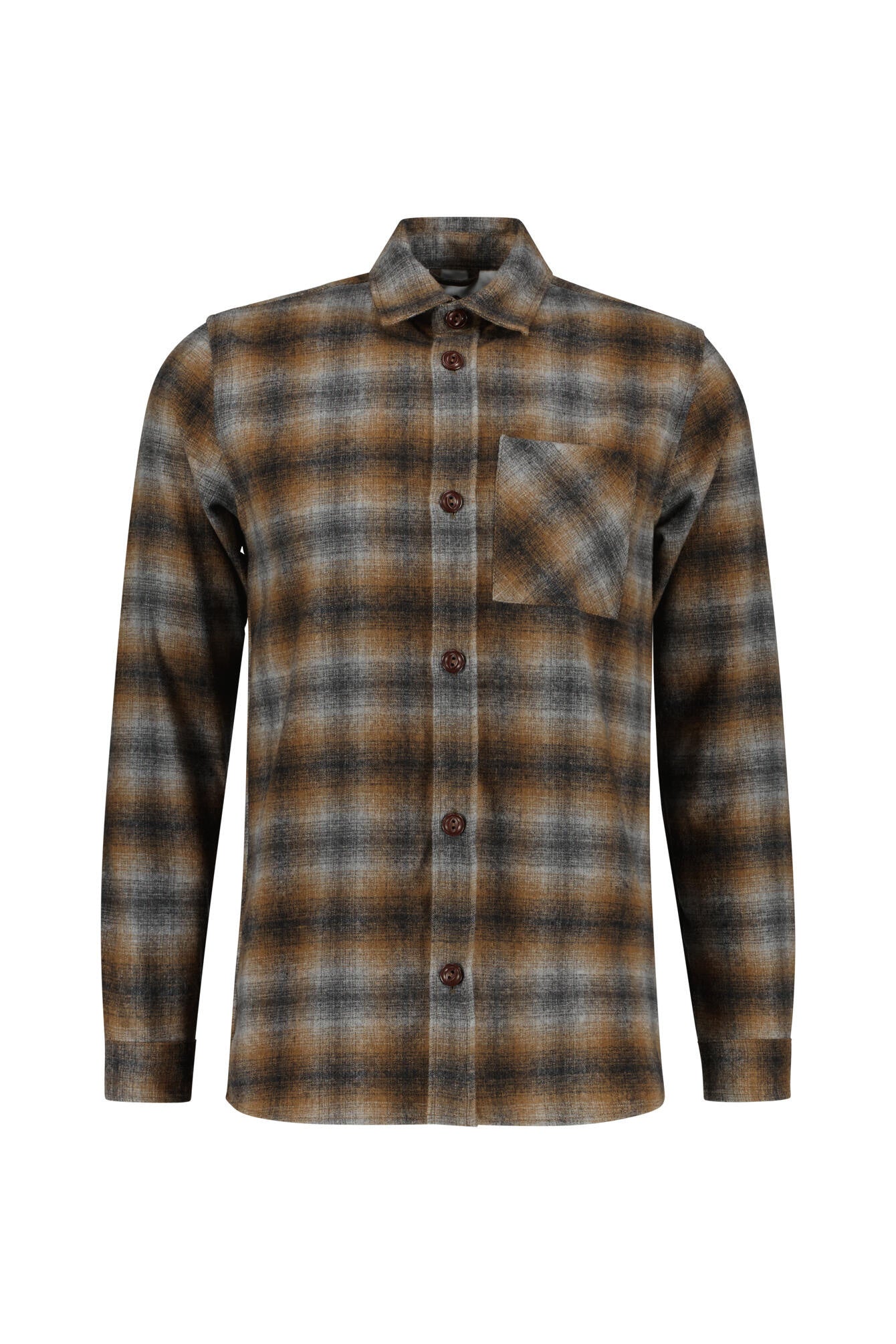 Kariertes Overshirt - 797 Sundown - Braun