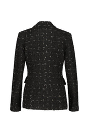 Karierter Bouclé-Blazer - 001 Original Black - Schwarz