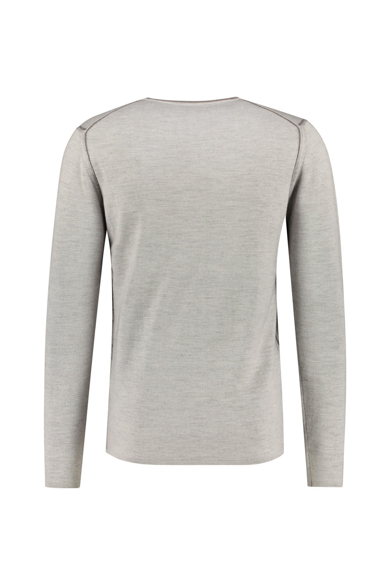 Feinstrick Pullover aus Wolle - 91 - Grau