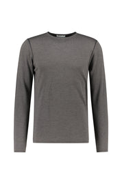 Feinstrick Pullover aus Wolle - 92 - Grau