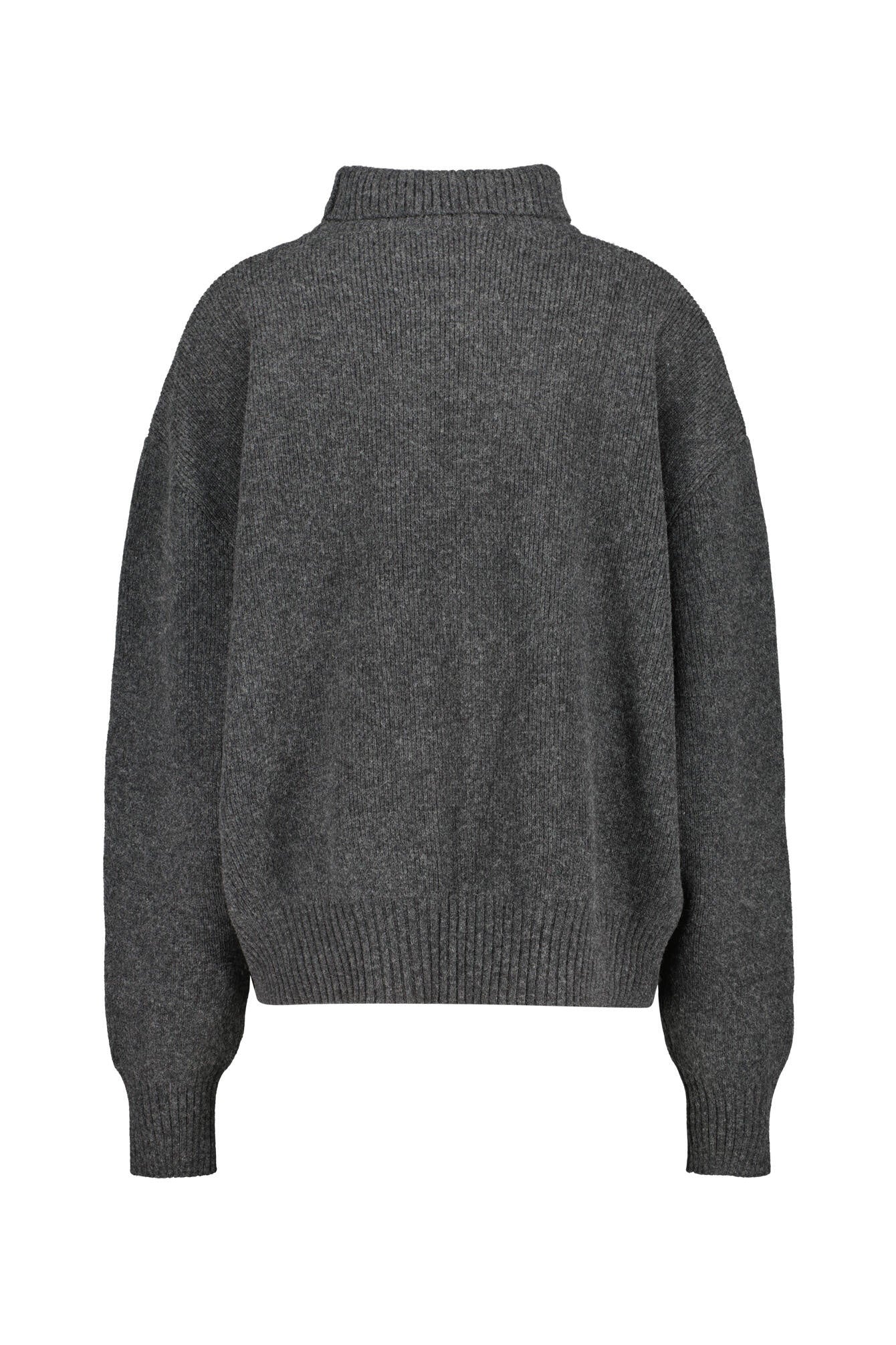 Oversized Strickpullover mit Rollkragen - dark grey - Grau