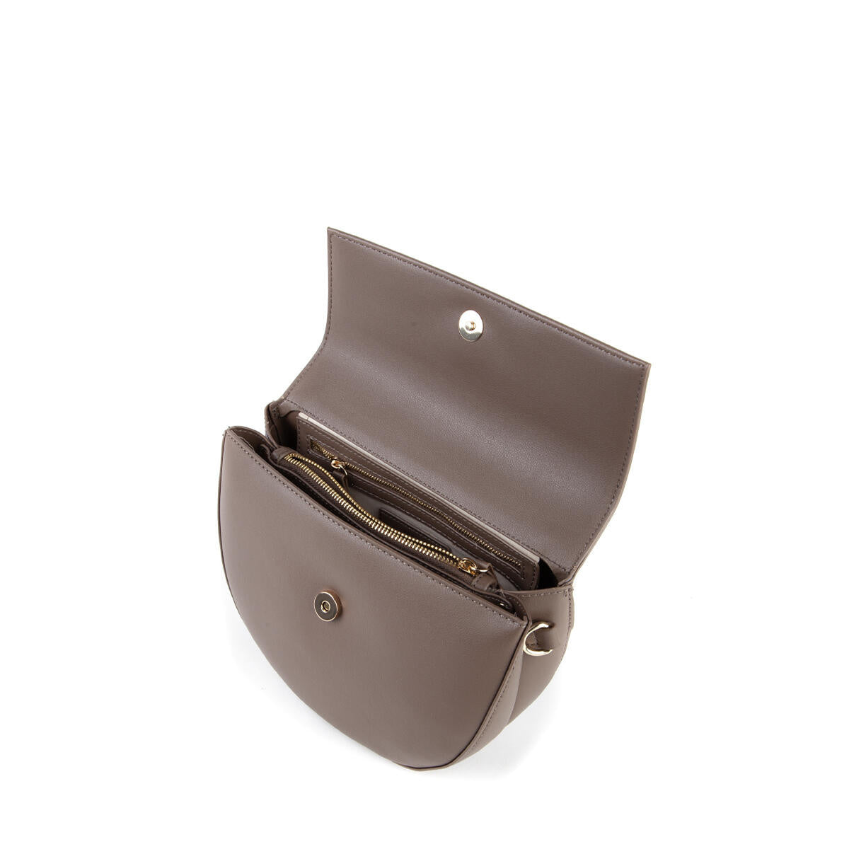 Abendtasche in Leder-Optik - Taupe - Braun