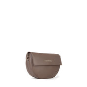 Abendtasche in Leder-Optik - Taupe - Braun