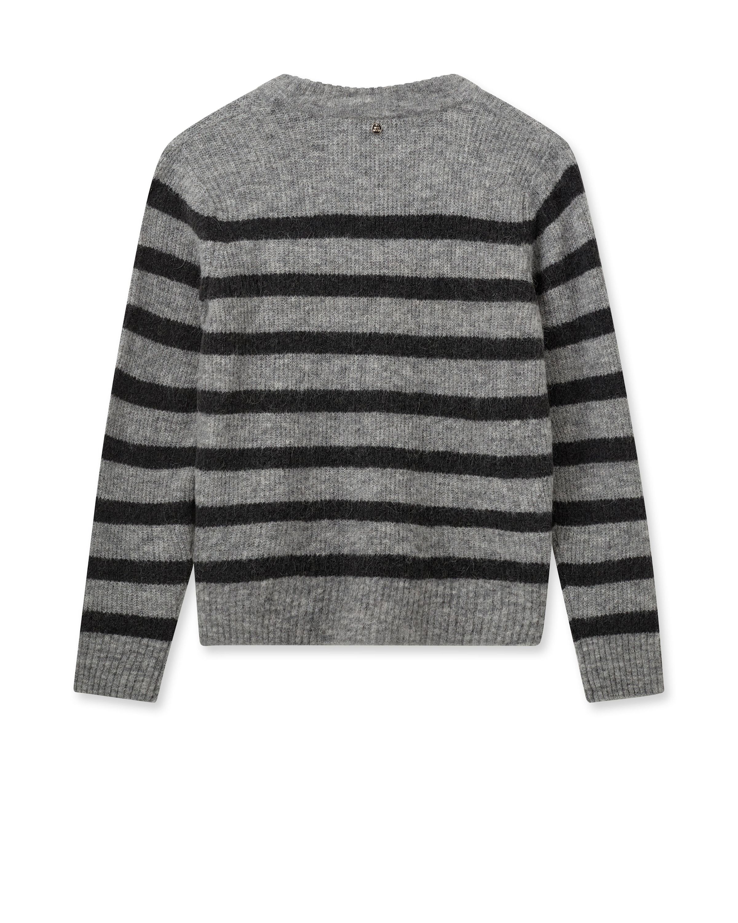 Gestreifter Strickpullover - 818 Sharkskin - Grau