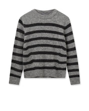 Gestreifter Strickpullover - 818 Sharkskin - Grau