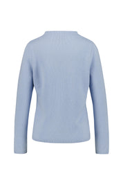 Strickpullover in Zopfstrick-Optik - Bleu - Blau