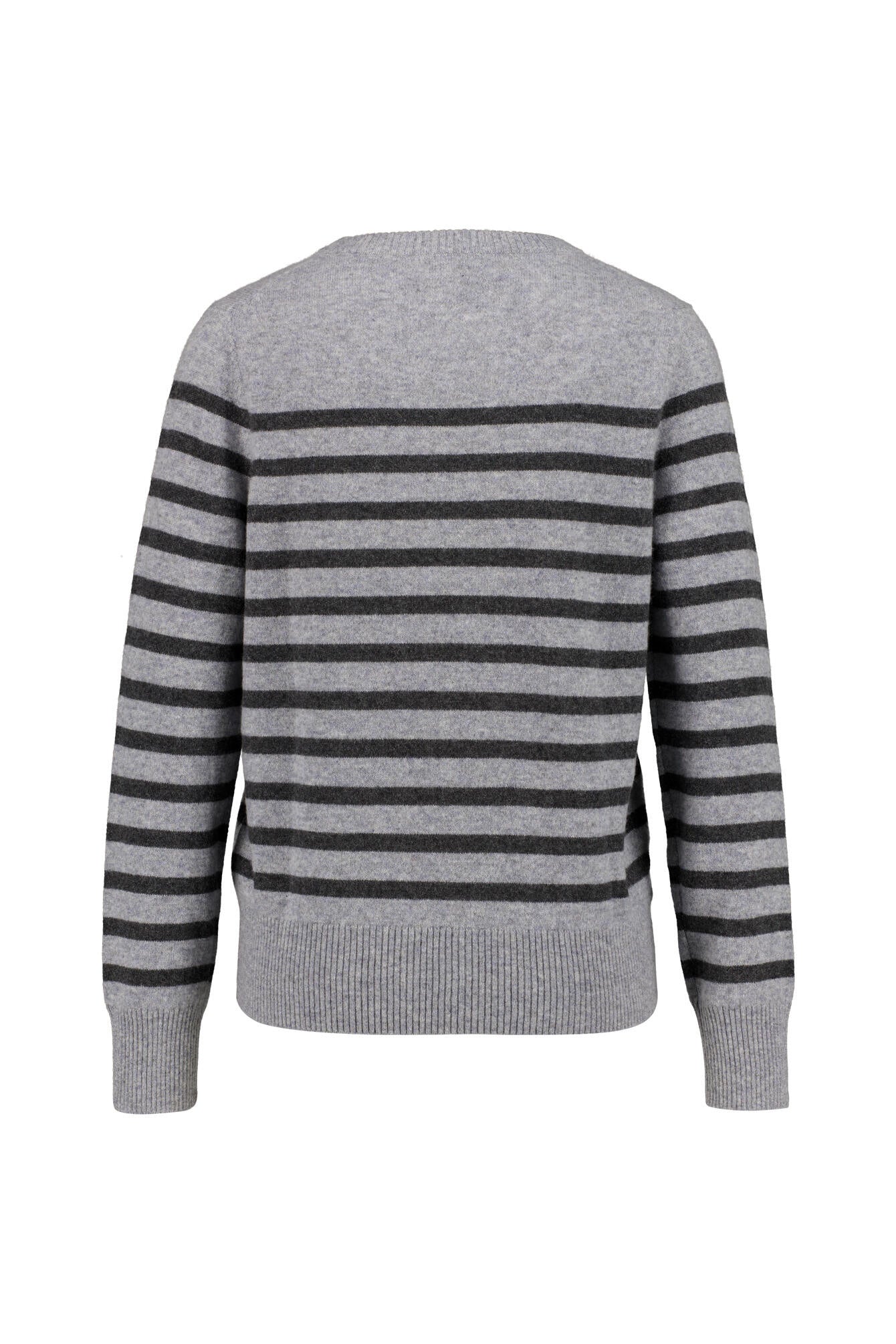 Gestreifter Strickpullover - Grey/Anthra - Grau