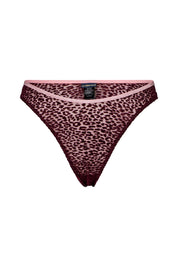 Gemusterter Tanga Freddie - 614 Wine Leo - Rot