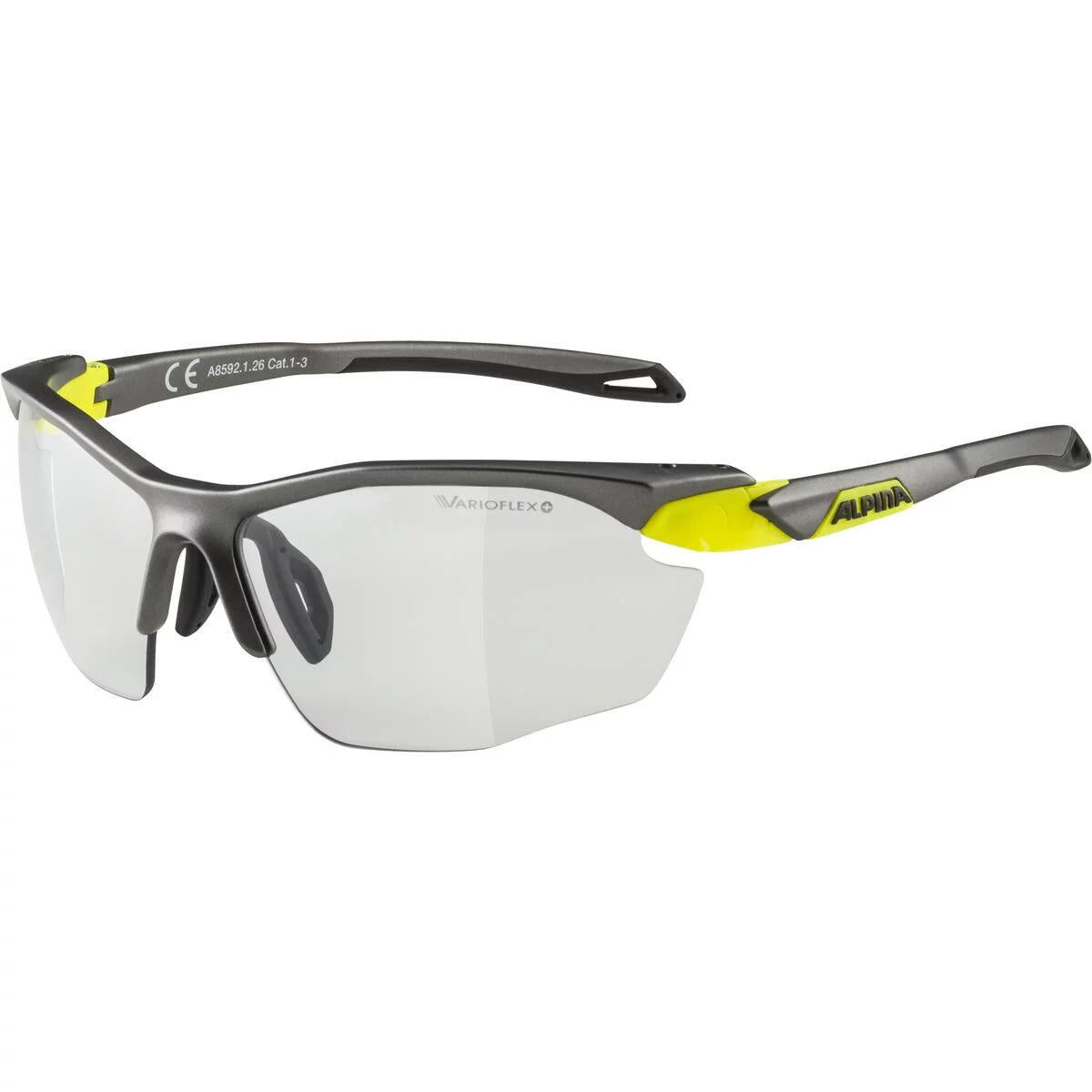 Sportbrille Twist Five HR V - 126-tin-neon-yellow matt - Grau | Gelb