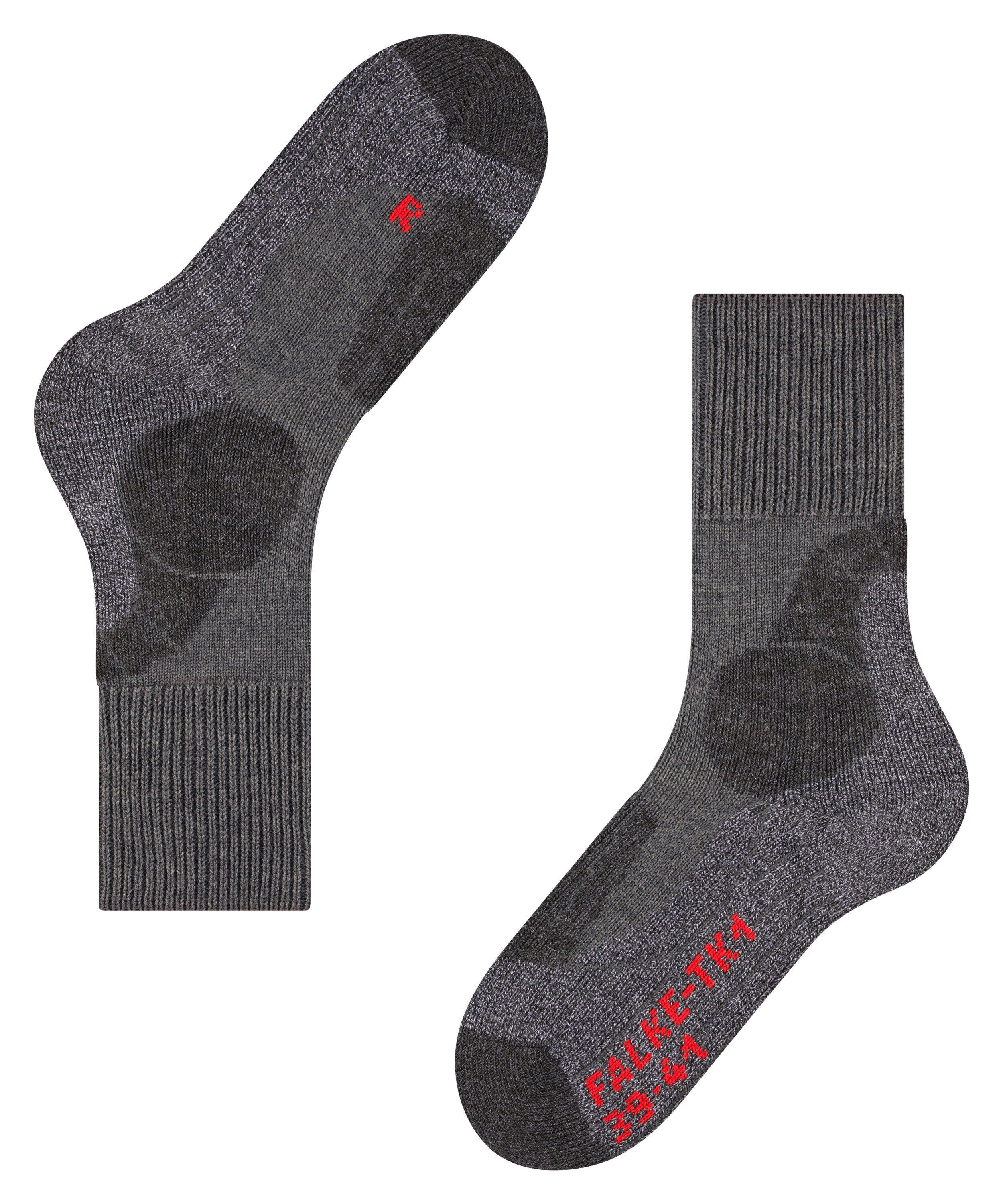 Stricksocken TK1 Adventure - 3180 asphalt mel. - Grau