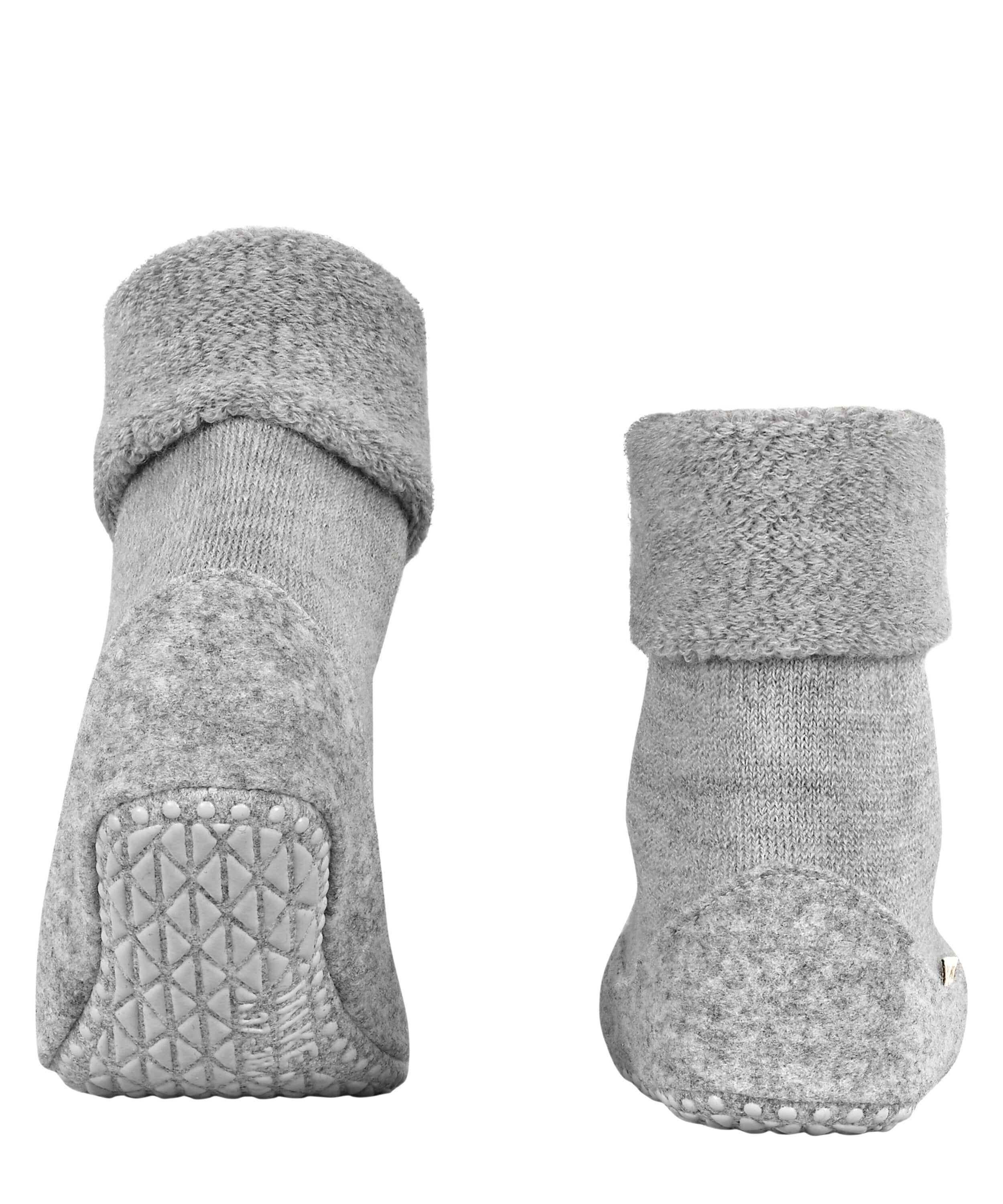 Hausschuh-Socken aus Schurwolle - 3400 light grey - Grau